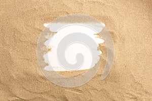 Allotted space for text  on the sandy background