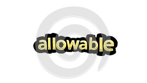 ALLOWABLE writing vector design on a white background