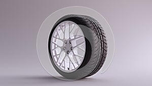 Alloy Rim Wheel with a Intricate Design Silver Chrome with Racing Tyre