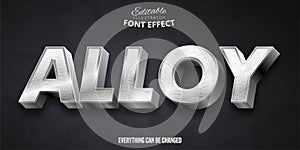 Alloy text, 3d editable font effect