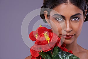 Allure of the latin lover. Closeup shot of a beautiful exotic woman.