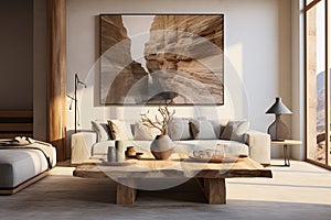 The Allure of Rustic Living - Live Edge Table and Chairs. Generative By Ai