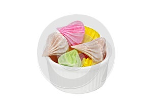 Allure thai candy in cup isolated on white