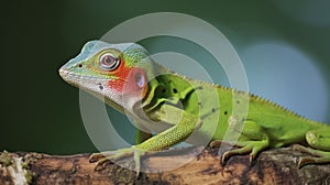 The Alluring Beauty of the Colorful Carolina Anole in Its Natural Surroundings. Generative AI