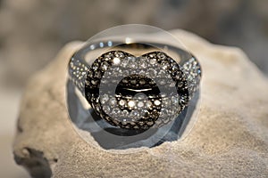 Alluring Diamond gem in woman lips. Generate ai photo