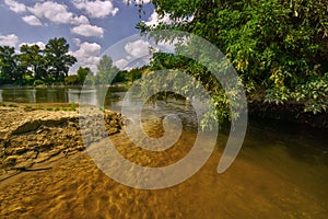 Alluvial sands on Vah river