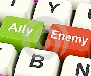 Ally Enemy Keys Mean Partnership And Opposition photo