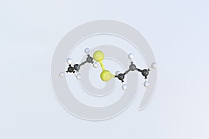 Allyl propyl disulfide molecule. Isolated molecular model. 3D rendering