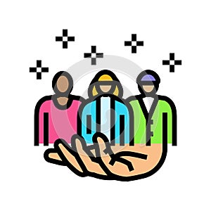 allyship color icon vector illustration