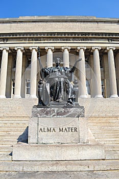 Alma Mater Statue Library Columbia University Campus New York photo