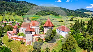 Alma Vii, Romania - Fortified church in Sibiu county of Transylvania photo