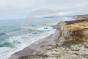 Almagreira Beach and western coast of Portugal in Ferrel area between Peniche and Praia d'El Rei (King's Beach)