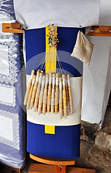 Bobbin lace -encaje de bolillos- from Almagro, Spain. photo