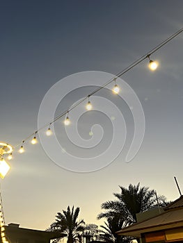 Almarfa sky view with decorative lights