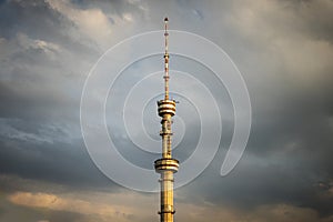 Almaty, Kazakhstan. Almaty Television Tower located on high slopes of Kok Tobe mountain south-east of downtown Almaty