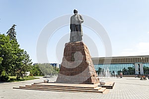 Monument of Abay Qunanbayuli - was a great Kazakh poet, composer and philosopher. Monument established in 1960 front of the Palace