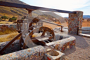 Almeria in Cabo de Gata Rodalquilar waterwheel