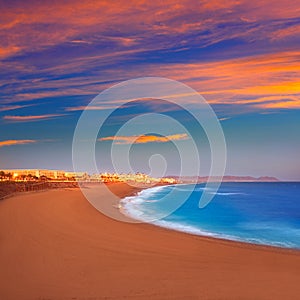 Almeria Cabo de Gata sunset in Retamar beach photo