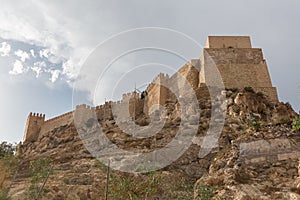 Panoramic full and main view at the exterior facade at the Alcazaba of AlmerÃÂ­a, Alcazaba y Murallas del Cerro de San CristÃÂ³bal, photo