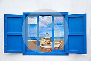 Almeria view from window of Cabo de Gata beach