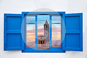 Almeria window of Cabo de Gata Salinas church