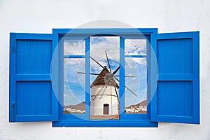 Almeria from window of Cabo de Gata windmill