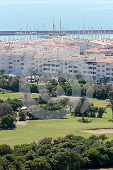 Almerimar golf course and port in Spain