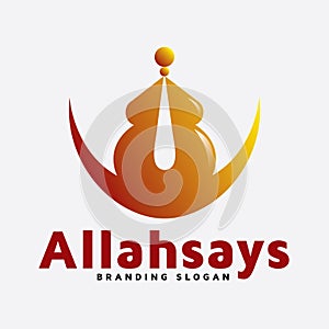 Almighty Allah and Prayer Mosque Logo