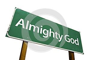 Almighty God road sign