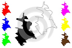 Almirante Tamandare city (Federative Republic of Brazil, Parana state) map vector illustration, photo