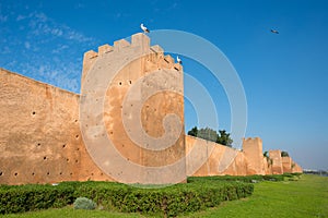 Almohad city walls of Rabat, Morocco.