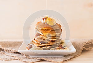 almond banana pancake photo