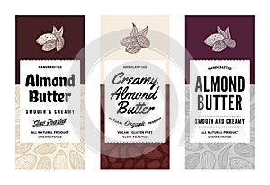 Almond butter labels in modern style