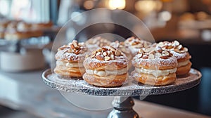 Almond Cream Filled Pastries On Display