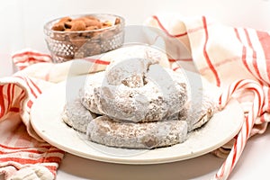 Almond Crescent Cookies with Candy Cane photo