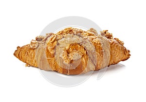 Almond flakes croissant isolated on white background