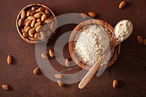 Almond flour. healthy ingredient for keto paleo gluten-free diet