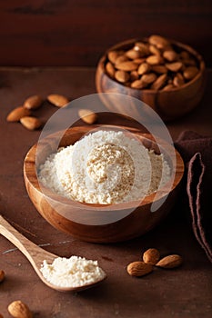 Almond flour. healthy ingredient for keto paleo gluten-free diet