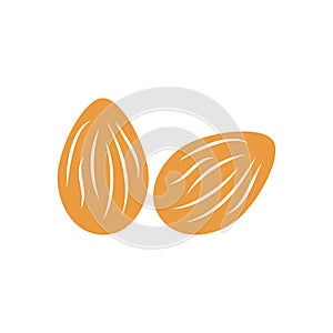 Almond icon. Natural healhty food symbol. Vector illustration