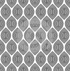 Almond like stripes, lines seamlessly repeatable pattern