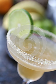 Almond Margarita cocktail with lime.