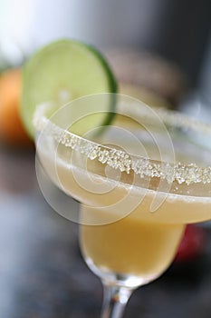 Almond Margarita cocktail with lime.