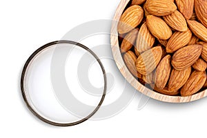 Almond milk and almond nuts