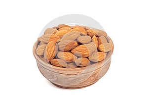 Almond nuts in brown cup