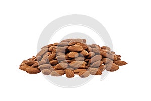 Almond nuts isolated on white background