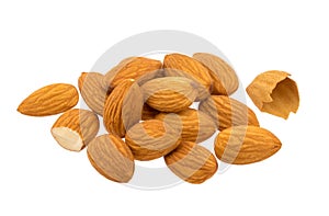 Almond nuts isolated on white whithout shadow
