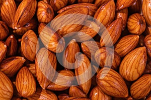 Almond nuts macro photo