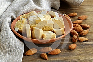 Almond paste - marzipan in a bowl photo