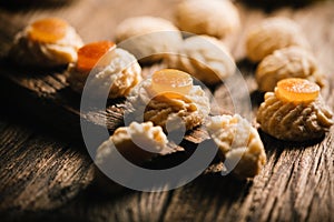Almond Sicilian pastry on wooden background