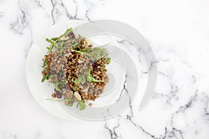 Almond Wheatberry Salad with Arugula